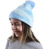 imageCC Kids Childrens Winter Thick Knit Tie Dye Pom Cuff BeanieBaby BlueWhite