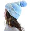 imageCC Kids Childrens Winter Thick Knit Tie Dye Pom Cuff BeanieBaby BlueWhite