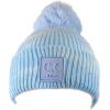 imageCC Kids Childrens Winter Thick Knit Tie Dye Pom Cuff BeanieBaby BlueWhite