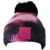 imageCC Kids Childrens Winter Thick Knit Tie Dye Pom Cuff BeanieBlackHot Pink