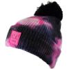 imageCC Kids Childrens Winter Thick Knit Tie Dye Pom Cuff BeanieBlackHot Pink