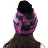 imageCC Kids Childrens Winter Thick Knit Tie Dye Pom Cuff BeanieBlackHot Pink