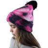 imageCC Kids Childrens Winter Thick Knit Tie Dye Pom Cuff BeanieBlackHot Pink
