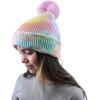 imageCC Kids Childrens Winter Thick Knit Tie Dye Pom Cuff BeanieCotton Candy