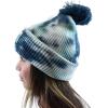 imageCC Kids Childrens Winter Thick Knit Tie Dye Pom Cuff BeanieDeep TealSeagreen