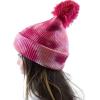 imageCC Kids Childrens Winter Thick Knit Tie Dye Pom Cuff BeanieFuchsiaPink