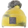 imageCC Kids Childrens Winter Thick Knit Tie Dye Pom Cuff BeanieGrayYellow