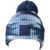 imageCC Kids Childrens Winter Thick Knit Tie Dye Pom Cuff BeanieNavyPale Blue