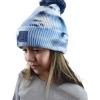 imageCC Kids Childrens Winter Thick Knit Tie Dye Pom Cuff BeanieNavyPale Blue