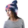 imageCC Kids Childrens Winter Thick Knit Tie Dye Pom Cuff BeanieNavyPink