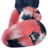 imageCC Kids Childrens Winter Thick Knit Tie Dye Pom Cuff BeanieNavyPink