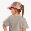 imageCC Kids CrissCross Elastic Band Distressed Star Print Pony Cap for Kids KIDSBT933Hot Pink