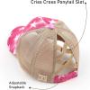 imageCC Kids CrissCross Elastic Band Distressed Star Print Pony Cap for Kids KIDSBT933Hot Pink