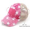 imageCC Kids CrissCross Elastic Band Distressed Star Print Pony Cap for Kids KIDSBT933Hot Pink