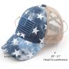 imageCC Kids CrissCross Elastic Band Distressed Star Print Pony Cap for Kids KIDSBT933Navy
