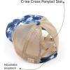 imageCC Kids CrissCross Elastic Band Distressed Star Print Pony Cap for Kids KIDSBT933Navy