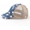 imageCC Kids CrissCross Elastic Band Distressed Star Print Pony Cap for Kids KIDSBT933Navy