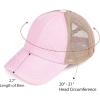 imageCC Kids CrissCross Elastic Band Ponytail Caps Messy Buns Trucker Plain Baseball Cap KIDSBT780Baby Pink