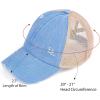 imageCC Kids CrissCross Elastic Band Ponytail Caps Messy Buns Trucker Plain Baseball Cap KIDSBT780Blue Moon