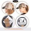 imageCC Kids CrissCross Elastic Band Ponytail Caps Messy Buns Trucker Plain Baseball Cap KIDSBT780Camobeige