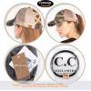 imageCC Kids CrissCross Elastic Band Ponytail Caps Messy Buns Trucker Plain Baseball Cap KIDSBT780Camoblack