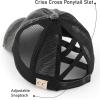 imageCC Kids CrissCross Elastic Band Ponytail Caps Messy Buns Trucker Plain Baseball Cap KIDSBT780Camoblack