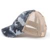 imageCC Kids CrissCross Elastic Band Ponytail Caps Messy Buns Trucker Plain Baseball Cap KIDSBT780Camoblue