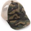 imageCC Kids CrissCross Elastic Band Ponytail Caps Messy Buns Trucker Plain Baseball Cap KIDSBT780Camoolive