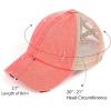 imageCC Kids CrissCross Elastic Band Ponytail Caps Messy Buns Trucker Plain Baseball Cap KIDSBT780Coral