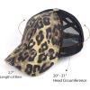 imageCC Kids CrissCross Elastic Band Ponytail Caps Messy Buns Trucker Plain Baseball Cap KIDSBT780Leopard