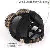 imageCC Kids CrissCross Elastic Band Ponytail Caps Messy Buns Trucker Plain Baseball Cap KIDSBT780Leopard
