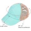 imageCC Kids CrissCross Elastic Band Ponytail Caps Messy Buns Trucker Plain Baseball Cap KIDSBT780Mint