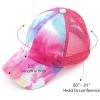 imageCC Kids CrissCross Elastic Band Ponytail Caps Messy Buns Trucker Plain Baseball Cap KIDSBT791Hot Pink