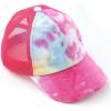 imageCC Kids CrissCross Elastic Band Ponytail Caps Messy Buns Trucker Plain Baseball Cap KIDSBT791Hot Pink