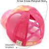 imageCC Kids CrissCross Elastic Band Ponytail Caps Messy Buns Trucker Plain Baseball Cap KIDSBT791Orange