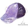imageCC Kids CrissCross Elastic Band Ponytail Caps Messy Buns Trucker Plain Baseball Cap KIDSBT791Purple