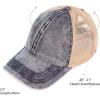 imageCC Kids CrissCross Elastic Band Stone Washed Denim Baseball Pony Cap for Kids KIDSBT1009Denim