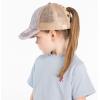 imageCC Kids CrissCross Elastic Band Stone Washed Denim Baseball Pony Cap for Kids KIDSBT1009Purple