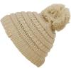 imageCC Kids Cute Warm and Comfy Pom Pom Childrens Knit Ski Beanie HatBeige