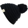 imageCC Kids Cute Warm and Comfy Pom Pom Childrens Knit Ski Beanie HatBlack