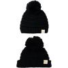 imageCC Kids Cute Warm and Comfy Pom Pom Childrens Knit Ski Beanie HatBlack