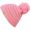 imageCC Kids Cute Warm and Comfy Pom Pom Childrens Knit Ski Beanie HatPale Pink