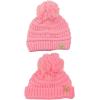 imageCC Kids Cute Warm and Comfy Pom Pom Childrens Knit Ski Beanie HatPale Pink