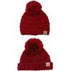 imageCC Kids Cute Warm and Comfy Pom Pom Childrens Knit Ski Beanie HatRed