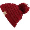 imageCC Kids Cute Warm and Comfy Pom Pom Childrens Knit Ski Beanie HatRed