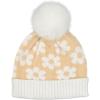 imageCC Kids Daisy Fur Pom Beanie for Boys Girls  Comfortable Soft Warm Children Youth Knit Skully Hat with Faux PomBeige