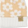imageCC Kids Daisy Fur Pom Beanie for Boys Girls  Comfortable Soft Warm Children Youth Knit Skully Hat with Faux PomBeige