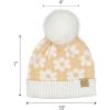 imageCC Kids Daisy Fur Pom Beanie for Boys Girls  Comfortable Soft Warm Children Youth Knit Skully Hat with Faux PomBeige