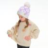 imageCC Kids Daisy Fur Pom Beanie for Boys Girls  Comfortable Soft Warm Children Youth Knit Skully Hat with Faux PomLavender