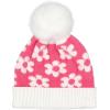 imageCC Kids Daisy Fur Pom Beanie for Boys Girls  Comfortable Soft Warm Children Youth Knit Skully Hat with Faux PomNew Candy Pink